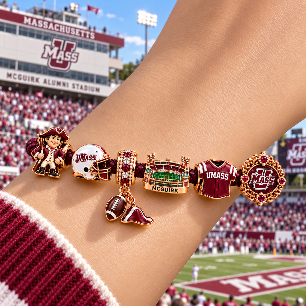 MSMN Braided Leather Charm Bracelet Set NHVH