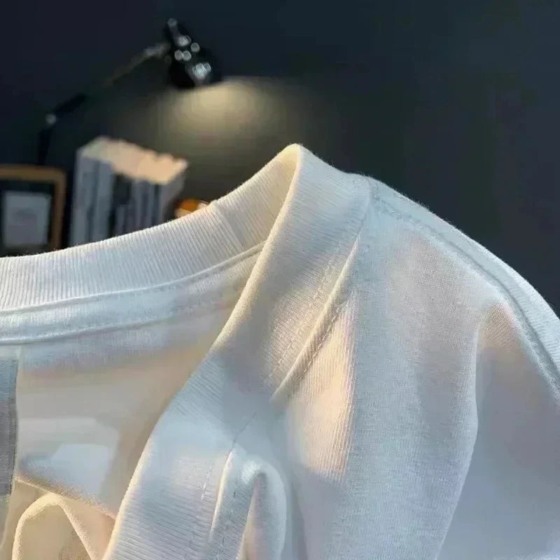 Spring Summer Classic Luxury Clothing Brand 100_Cotton Shirt Men's Women's High Quality Harajuku Short Sleeve O-Neck T-shirt